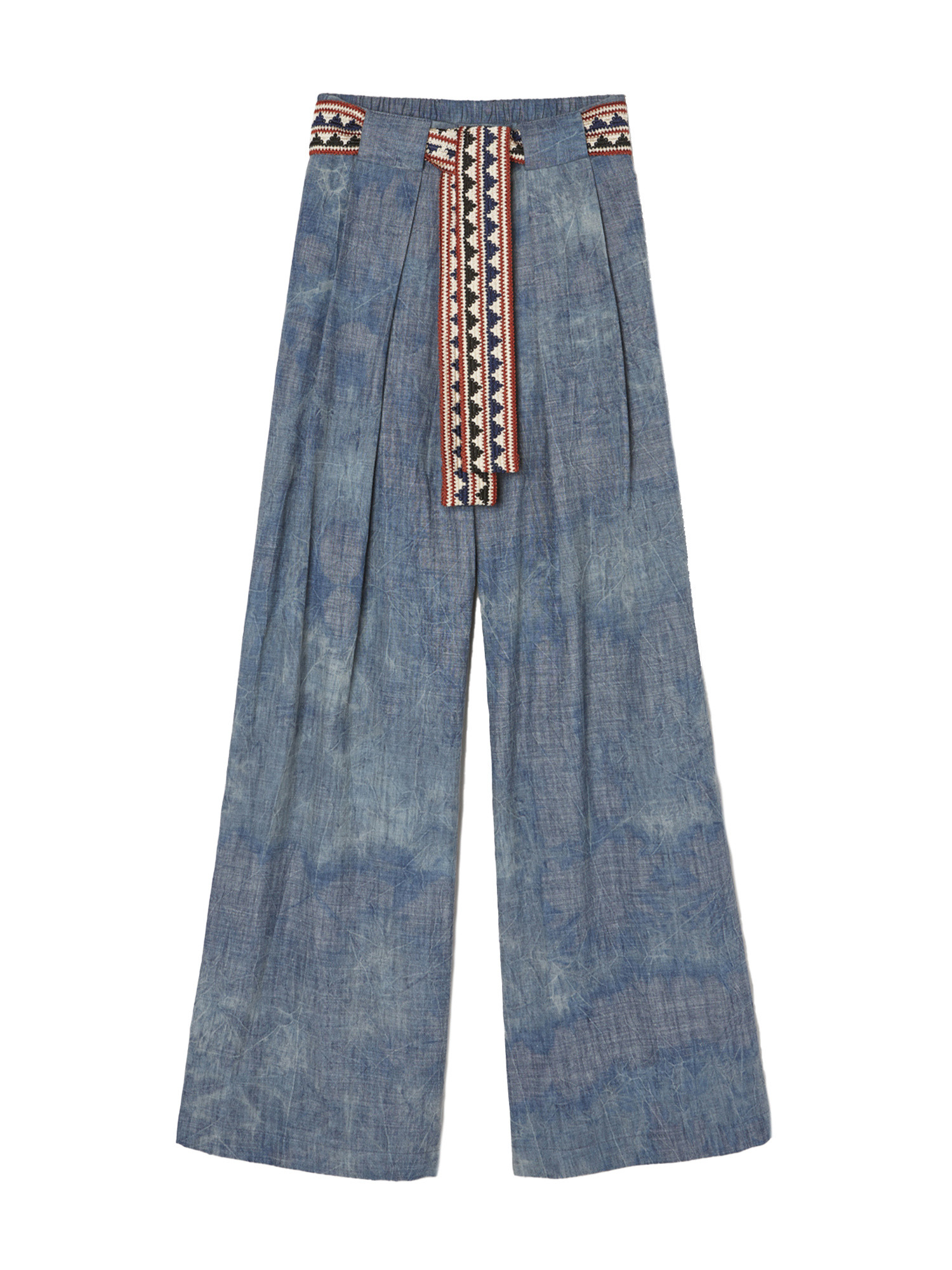 Momonì - Leona pants in tie dyed chambray, Denim, large image number 0