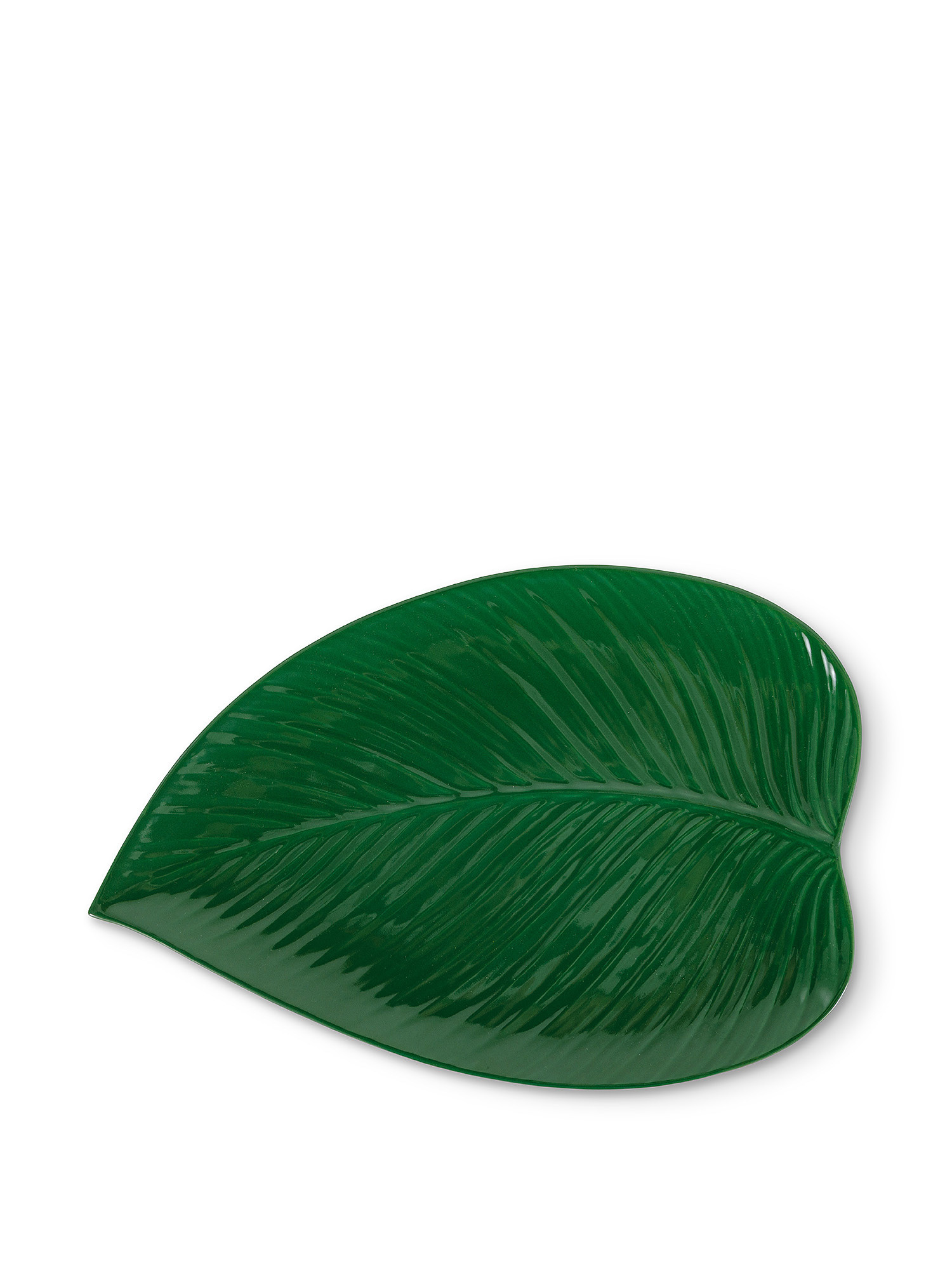 New bone china leaf serving plate, Green, large image number 0