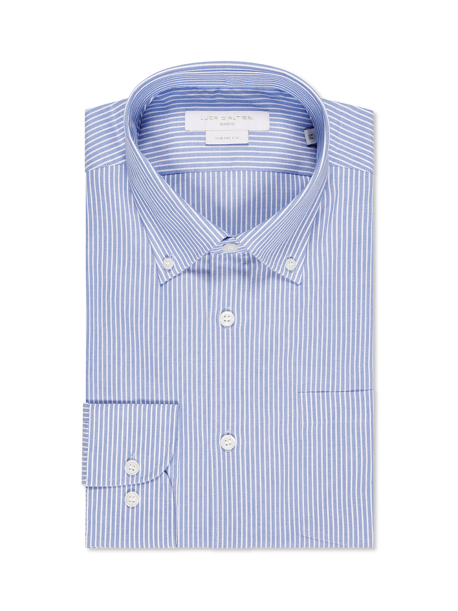 Camicia basic tailor fit in puro cotone, Azzurro, large image number 0