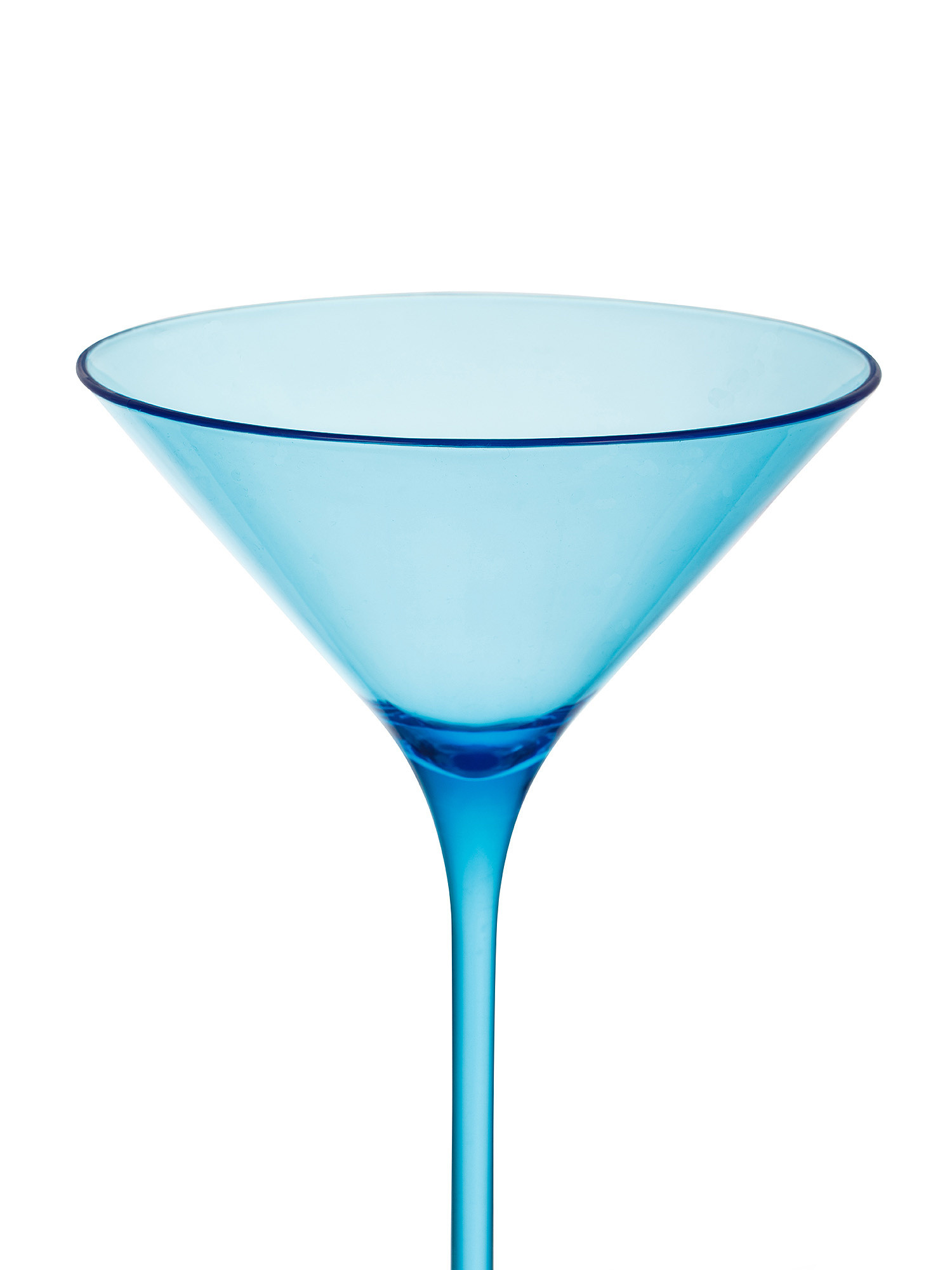 Calice martini plastica tinta unita, Azzurro, large image number 1