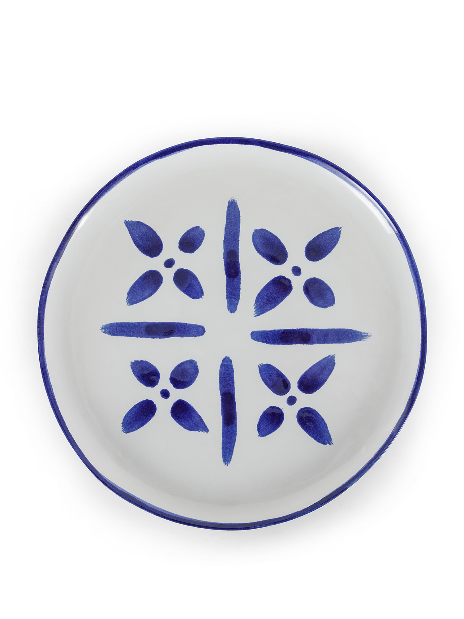 Piatto portata ceramica portoghese dipinta a mano, Bianco, large image number 0