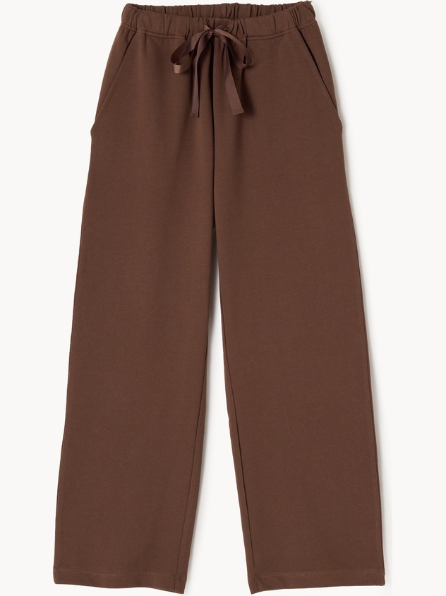 Solid-color brushed cotton trousers
