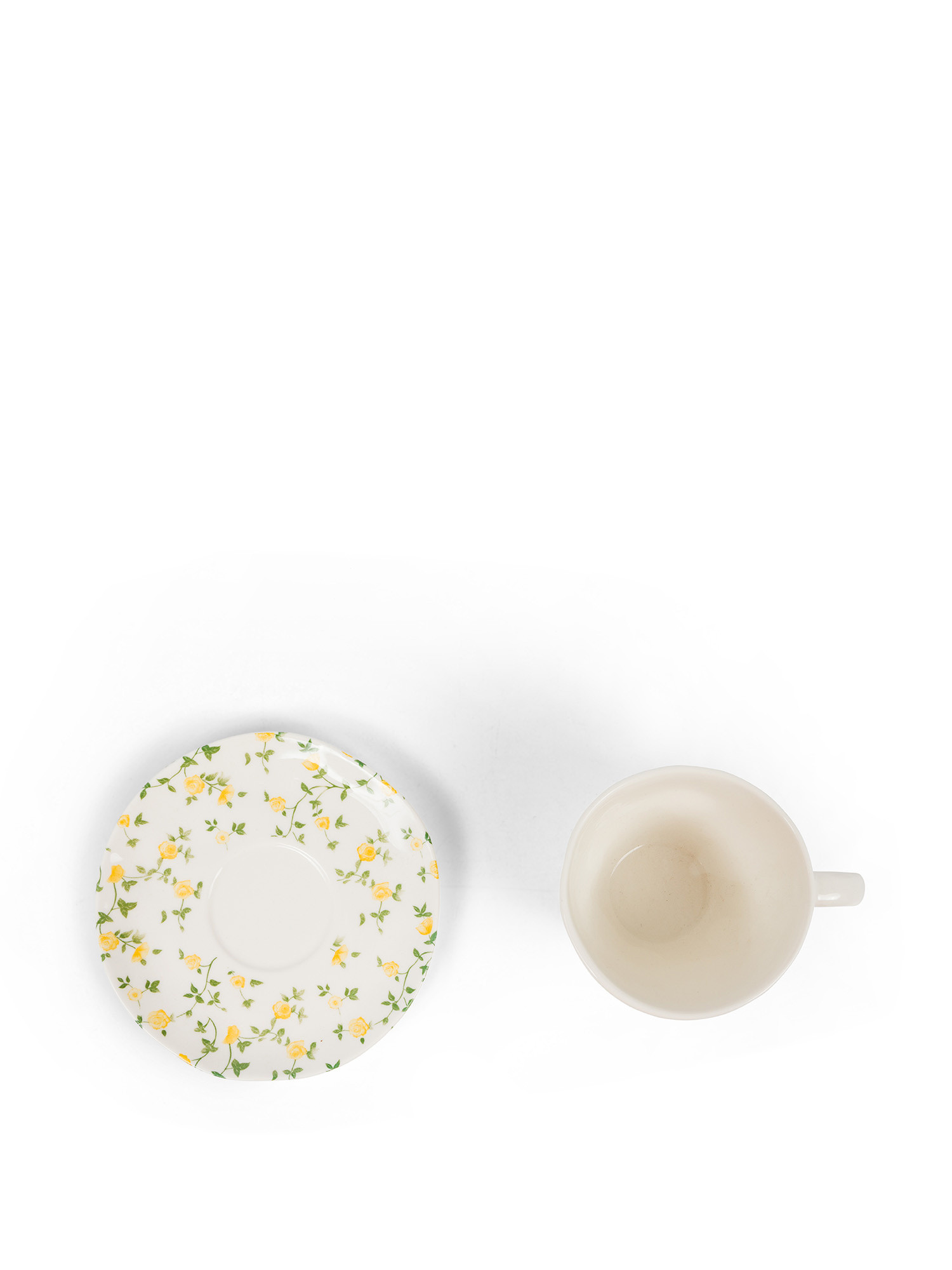 Porcelain tea cup with flower motif, White, large image number 1