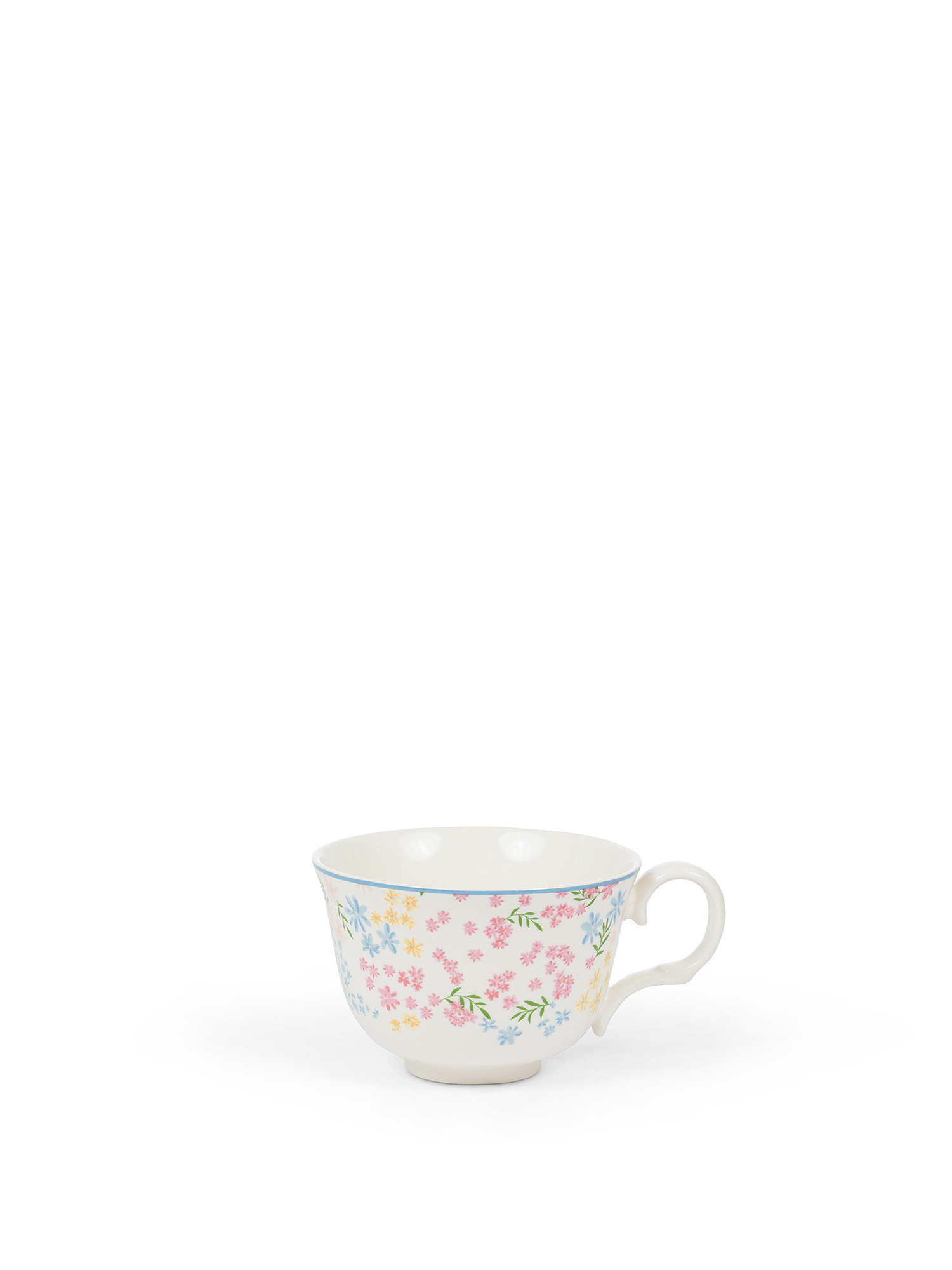 New bone china breakfast cup with little flowers motif, Light Blue, large image number 0