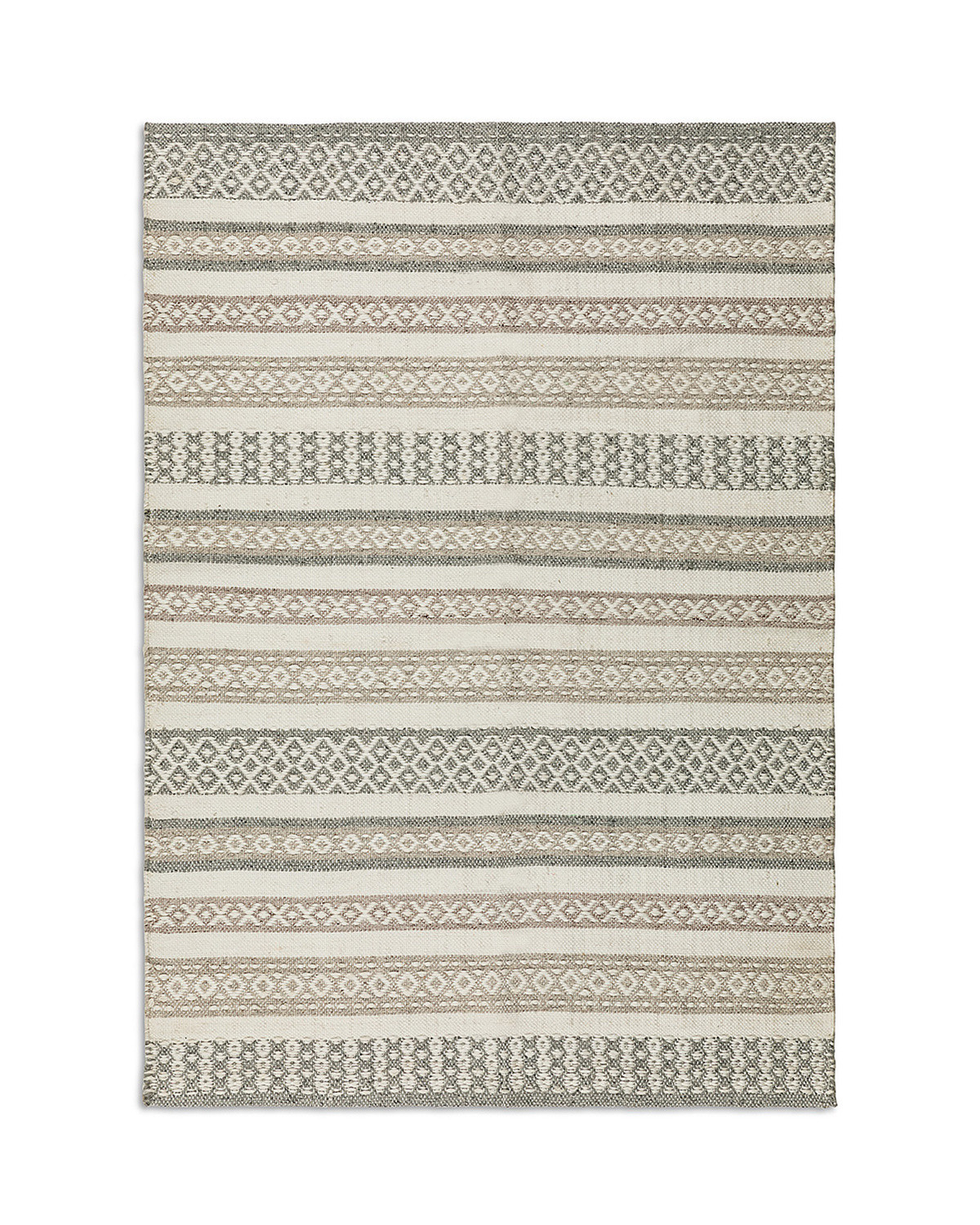 Geometric pattern fabric rug, Beige, large image number 0