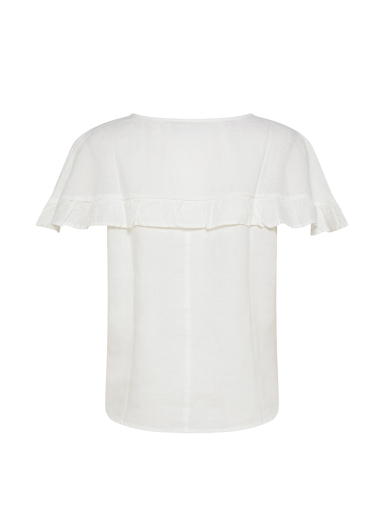 Koan - Linen blouse with ruffles, White, large image number 1
