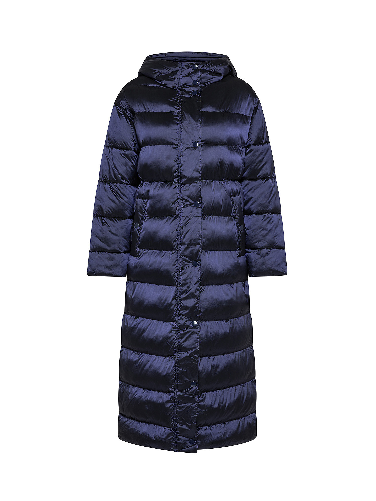 Long jacket with hood, Dark Blue, large image number 0