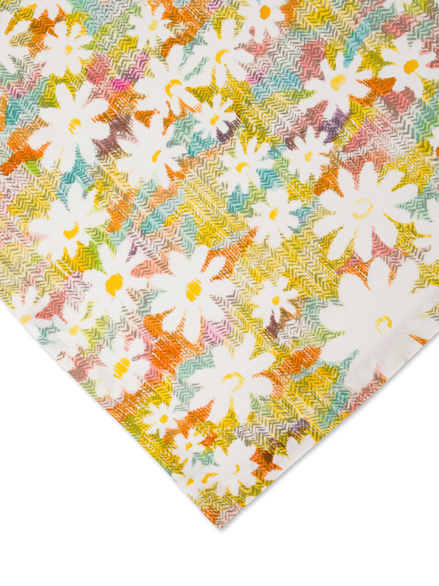 Tovaglia centrotavola panama di cotone stampa margherite, Multicolor, large image number 1