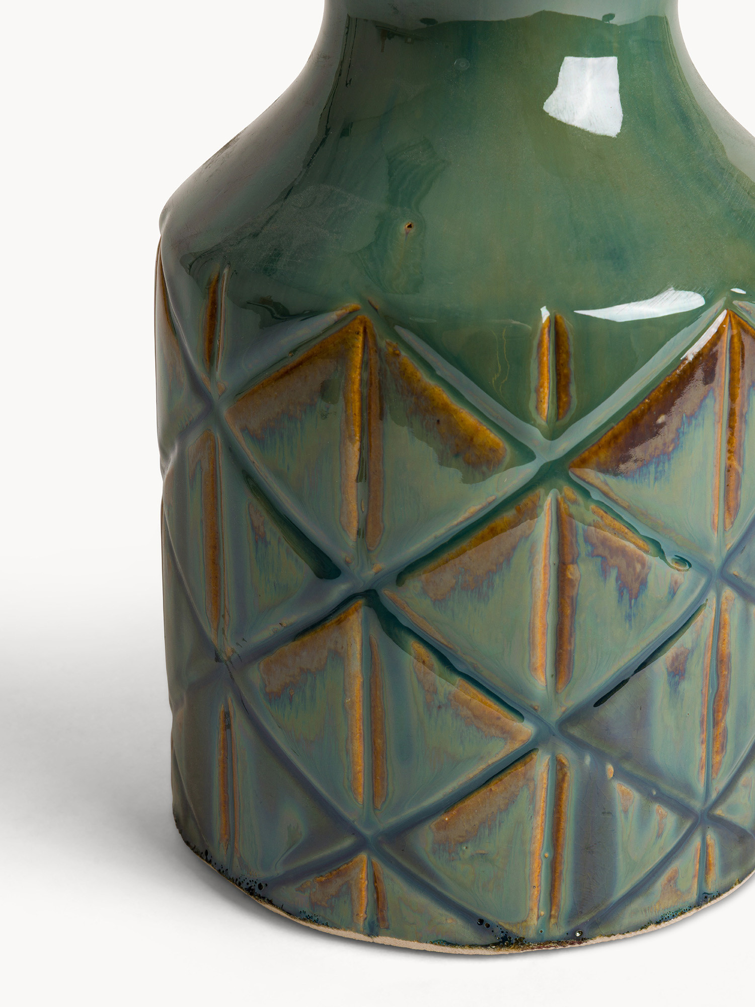 Vietnamese handcrafted ceramic vase, Green, large image number 1