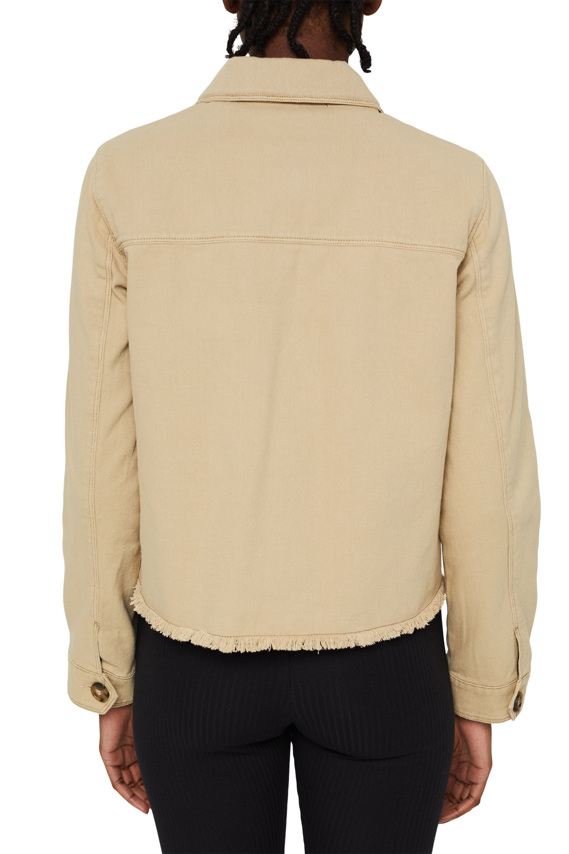 Pure cotton denim jacket, Beige, large image number 2