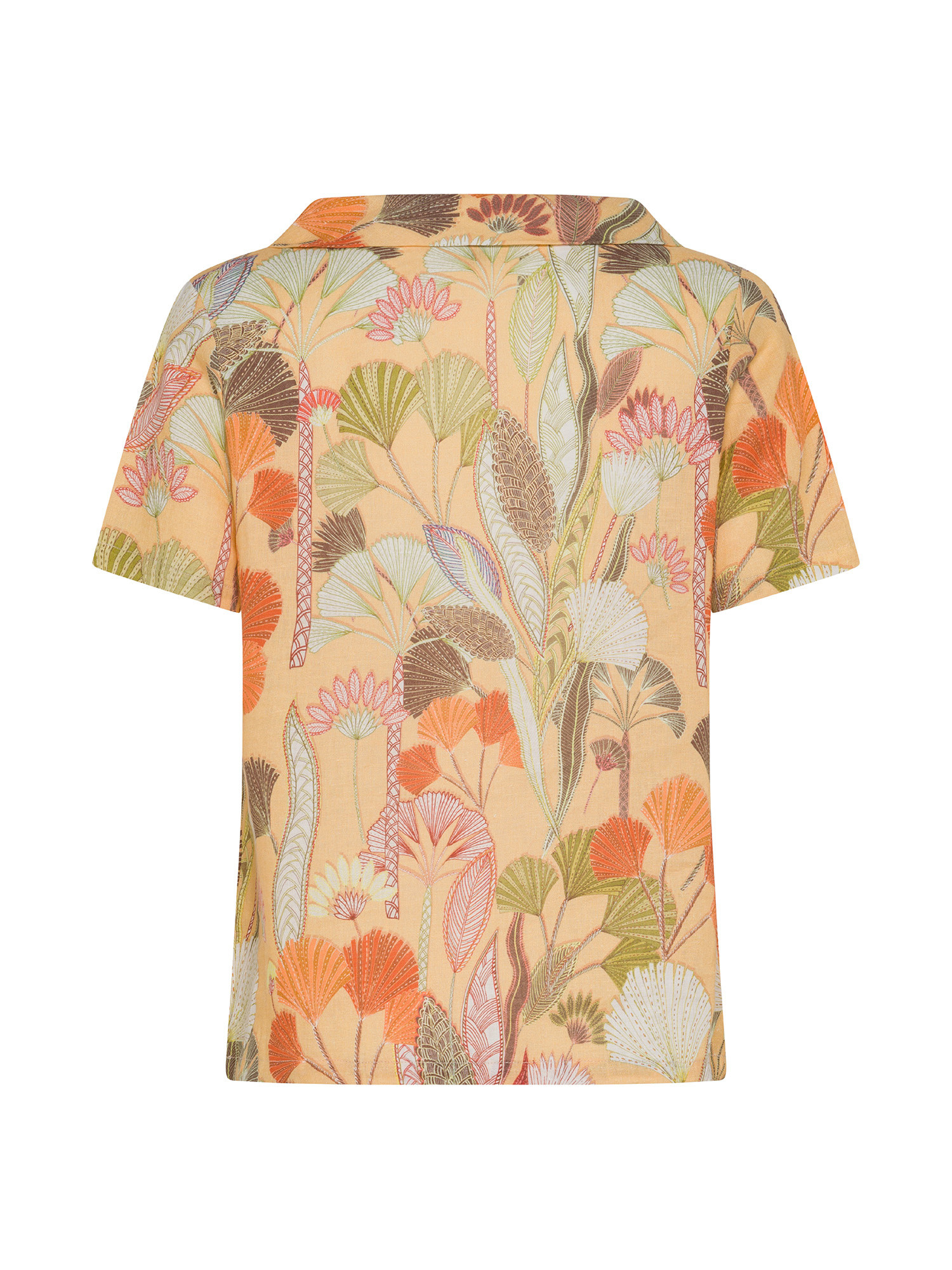 Koan - Pure linen blouse with print, Light Orange, large image number 1