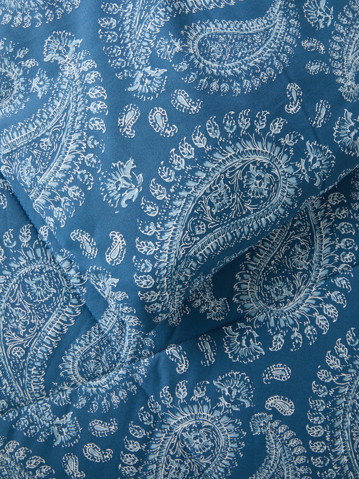 Paisley Cotton Percale Duvet Cover Set - Discounted Price, Blue, large image number 1