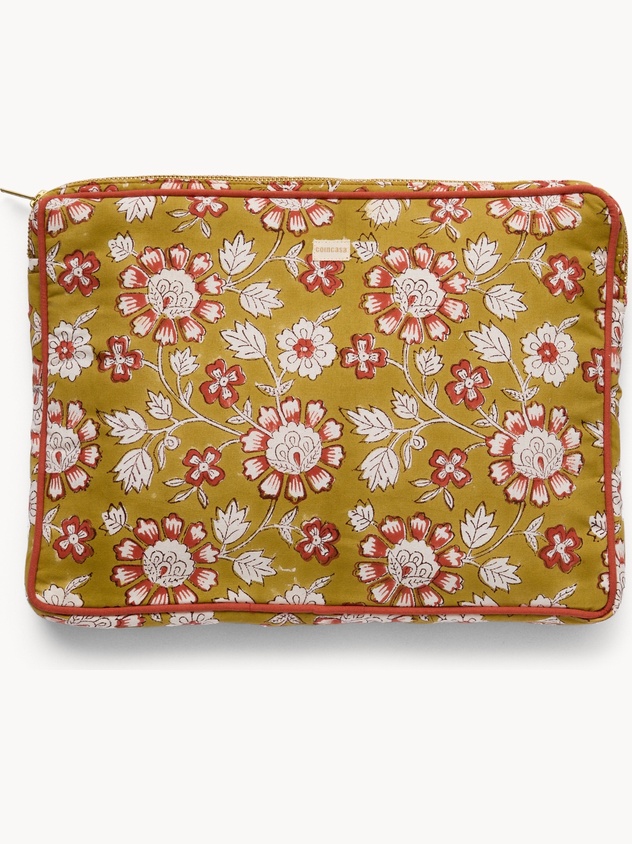 Porta laptop in tessuto stampato