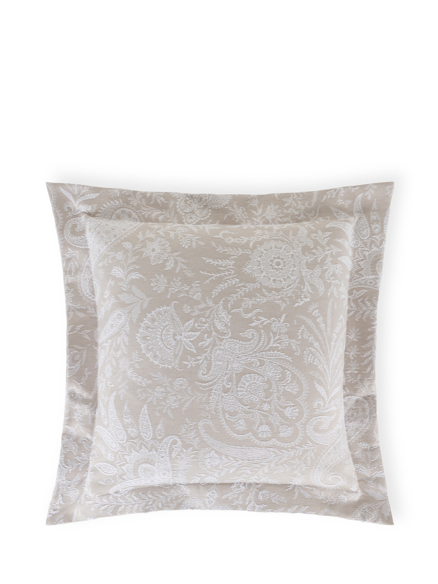 Portofino cushion with paisley pattern, Beige, large image number 0