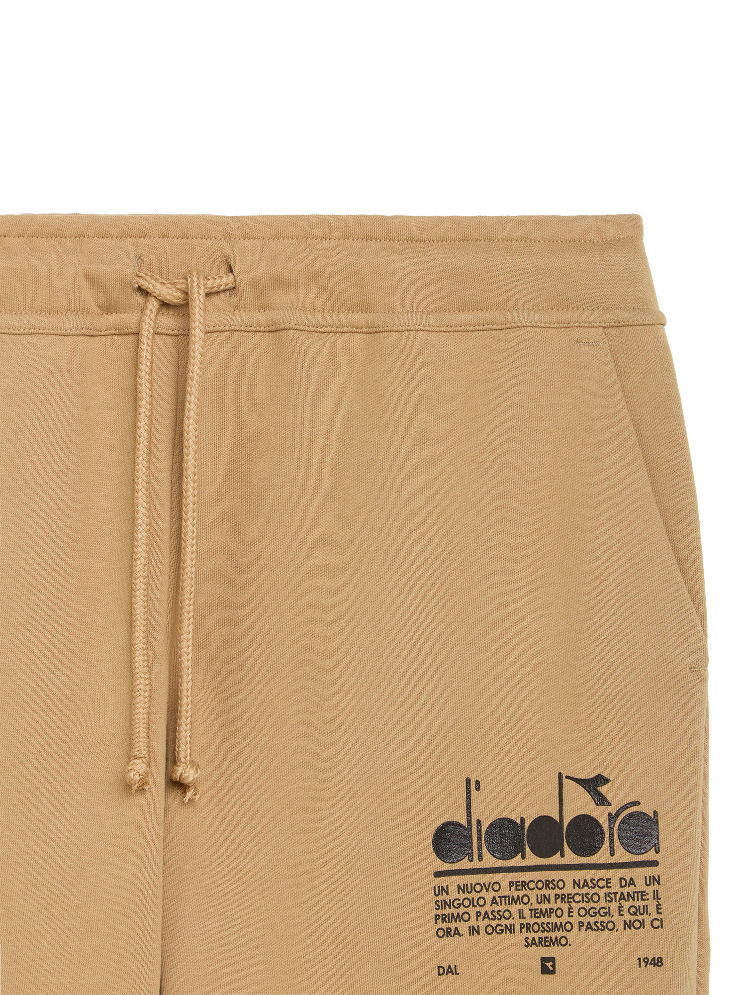 Diadora - Pantalone Manifesto sportivo con stampa in cotone, Beige, large image number 1