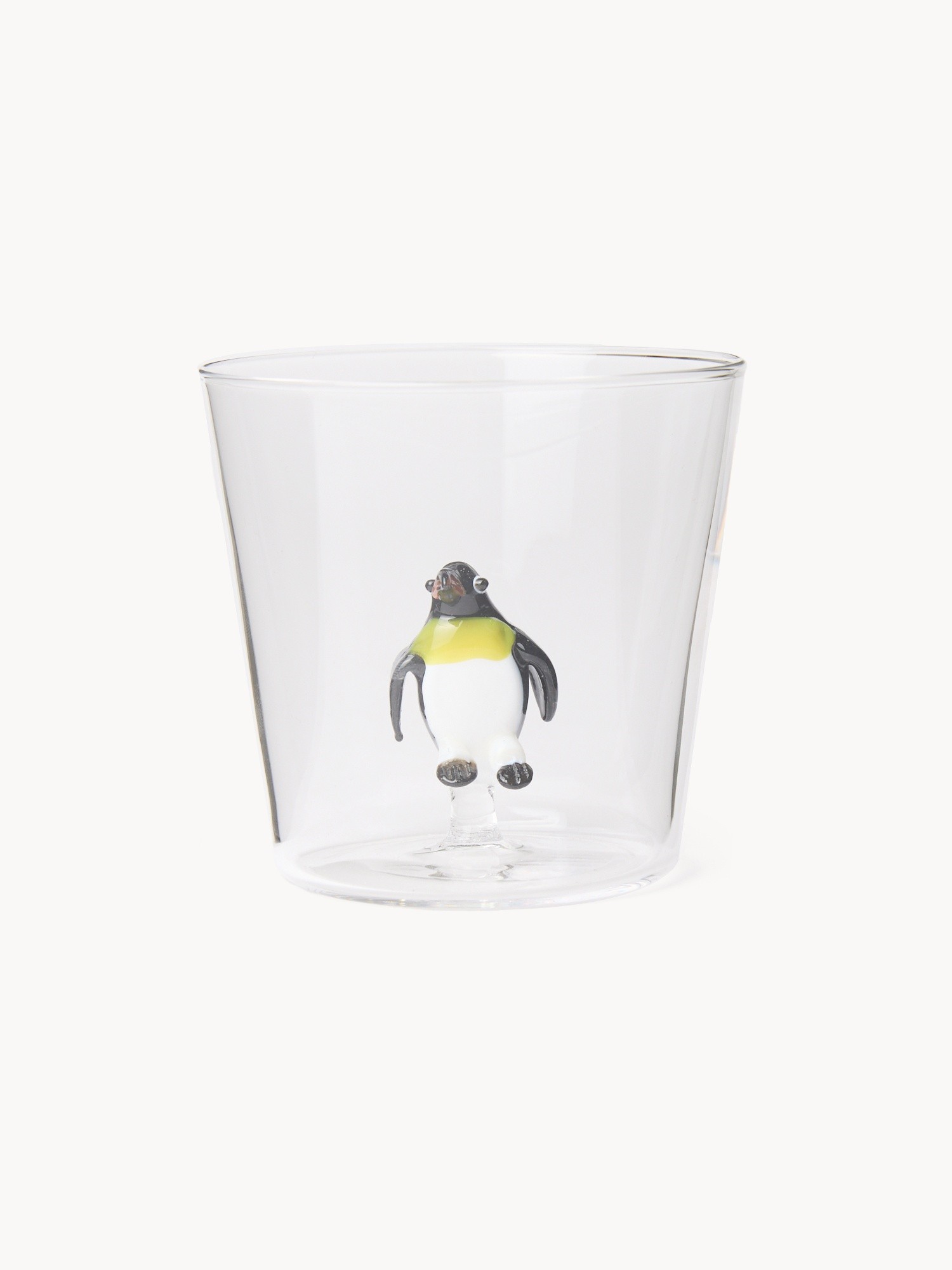 Bicchiere in vetro borosilicato dettaglio pinguino, Trasparente, large image number 0