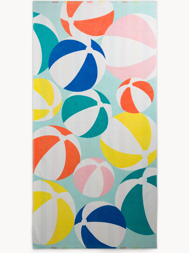 Palm print cotton beach towel