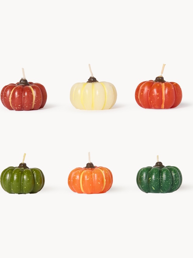 Set di sei candele a forma di zucca