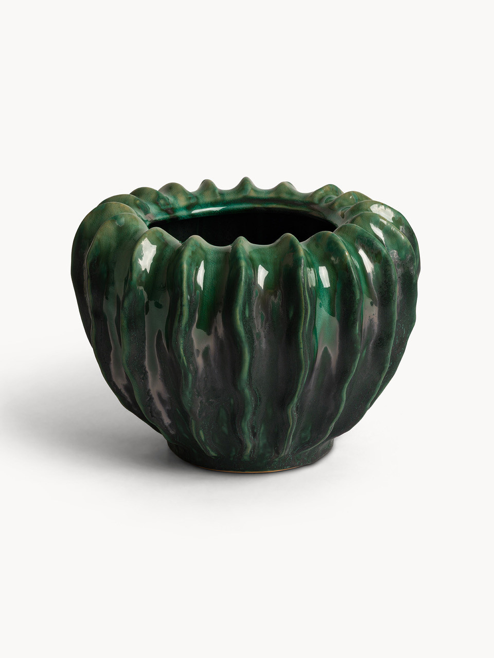 Glazed ceramic vase, Green, large image number 0