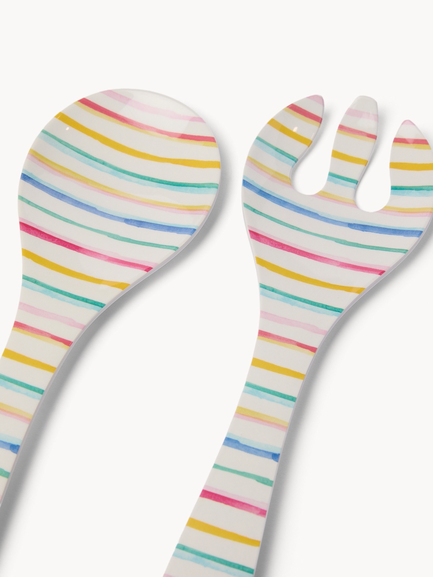 Set of 2 striped melamine cutlery - Discounted price, Multicolor, large image number 0