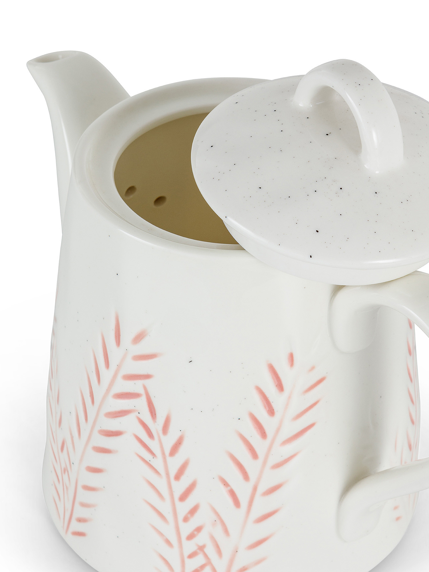 Porcelain teapot with foliage motif, White, large image number 1