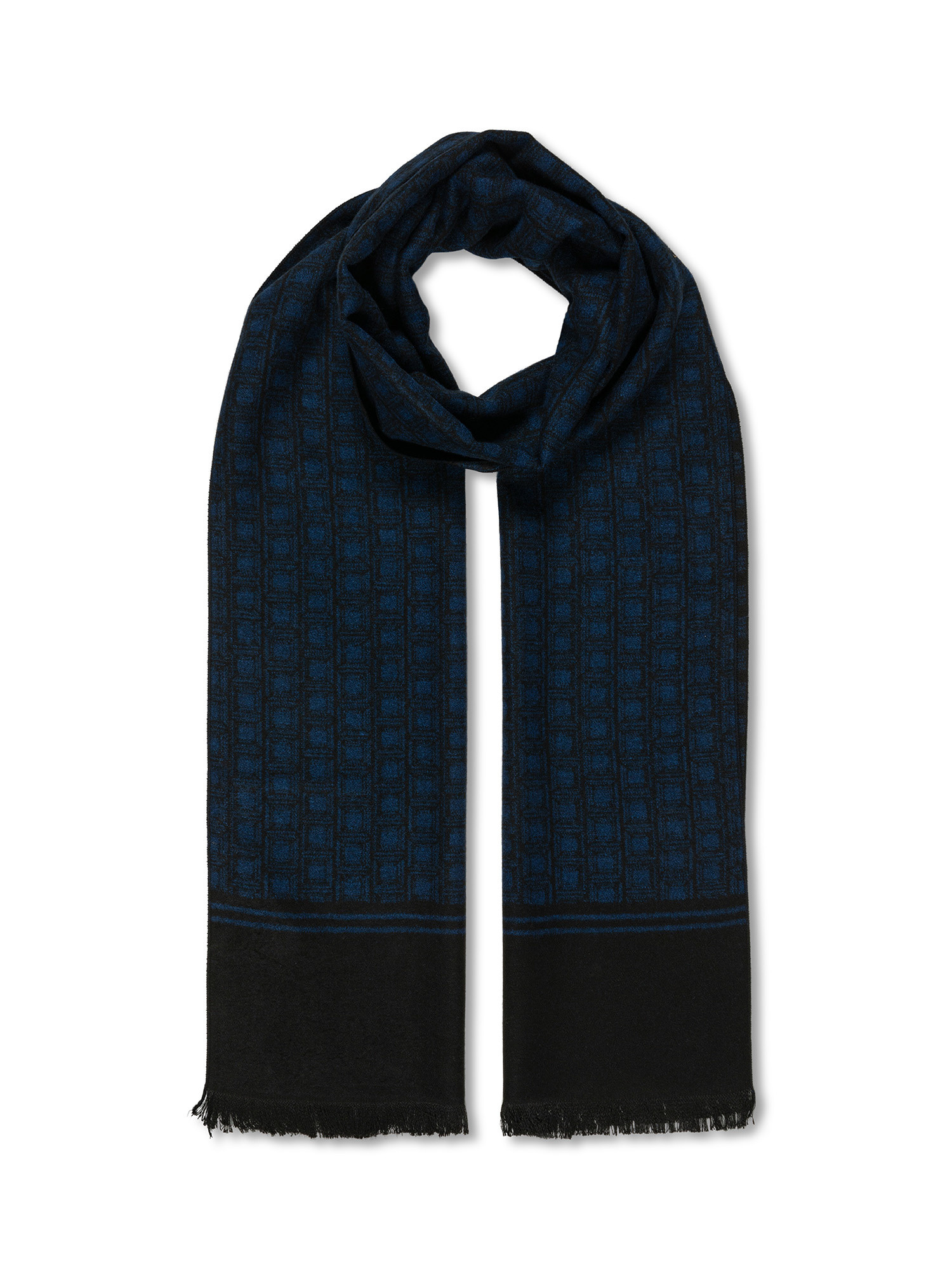 Luca D'Altieri - Patterned scarf, Dark Blue, large image number 0