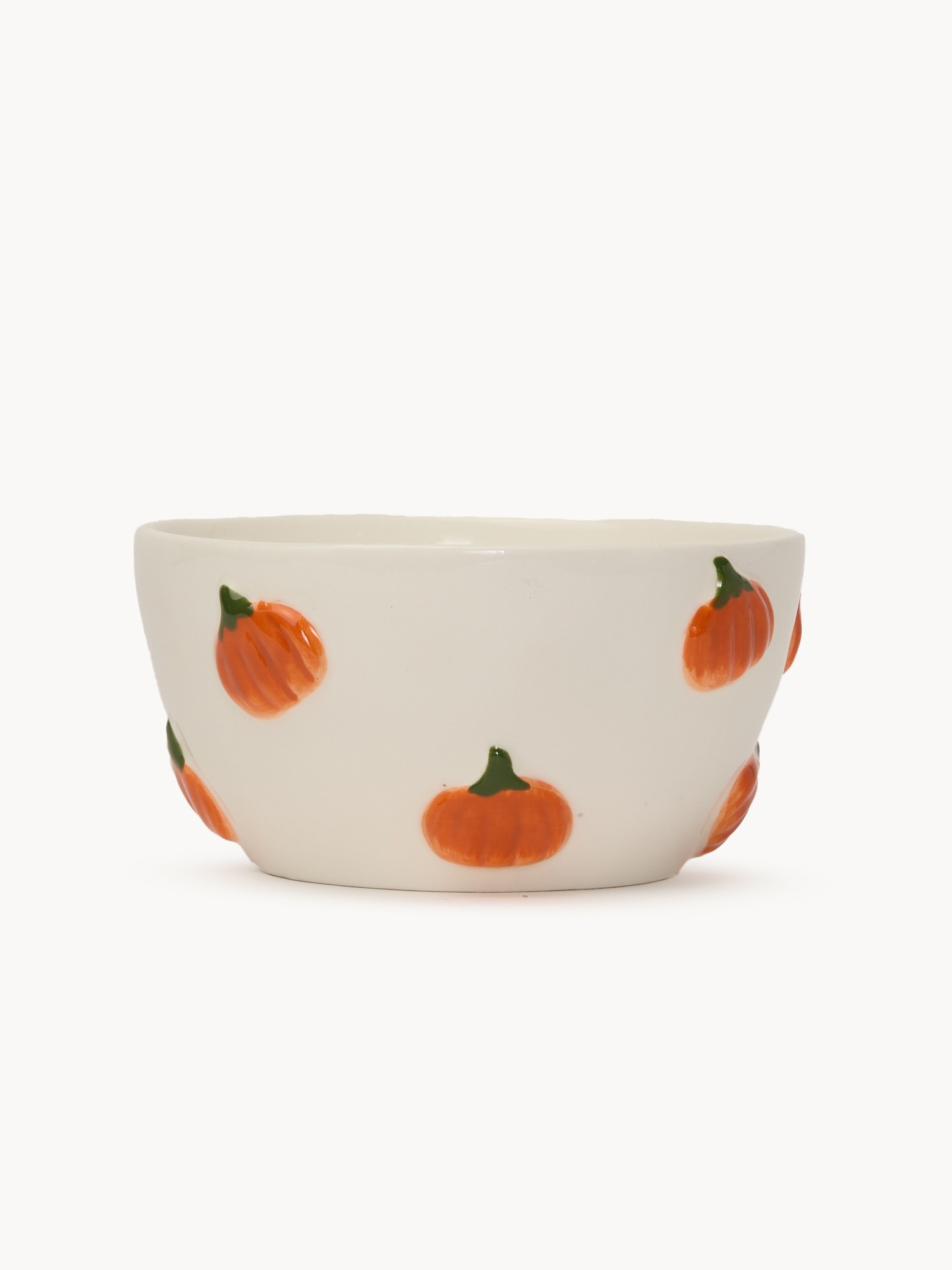 Coppetta in stoneware decoro zucche, Bianco 1, large image number 0