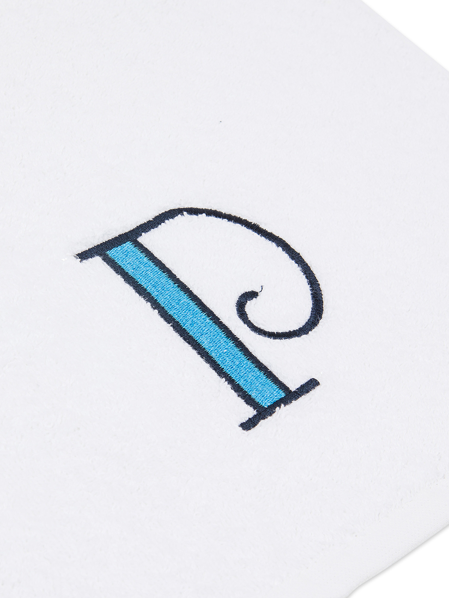 Set asciugamano in spugna ospite e viso con monogramma lettera, Blu, large image number 2