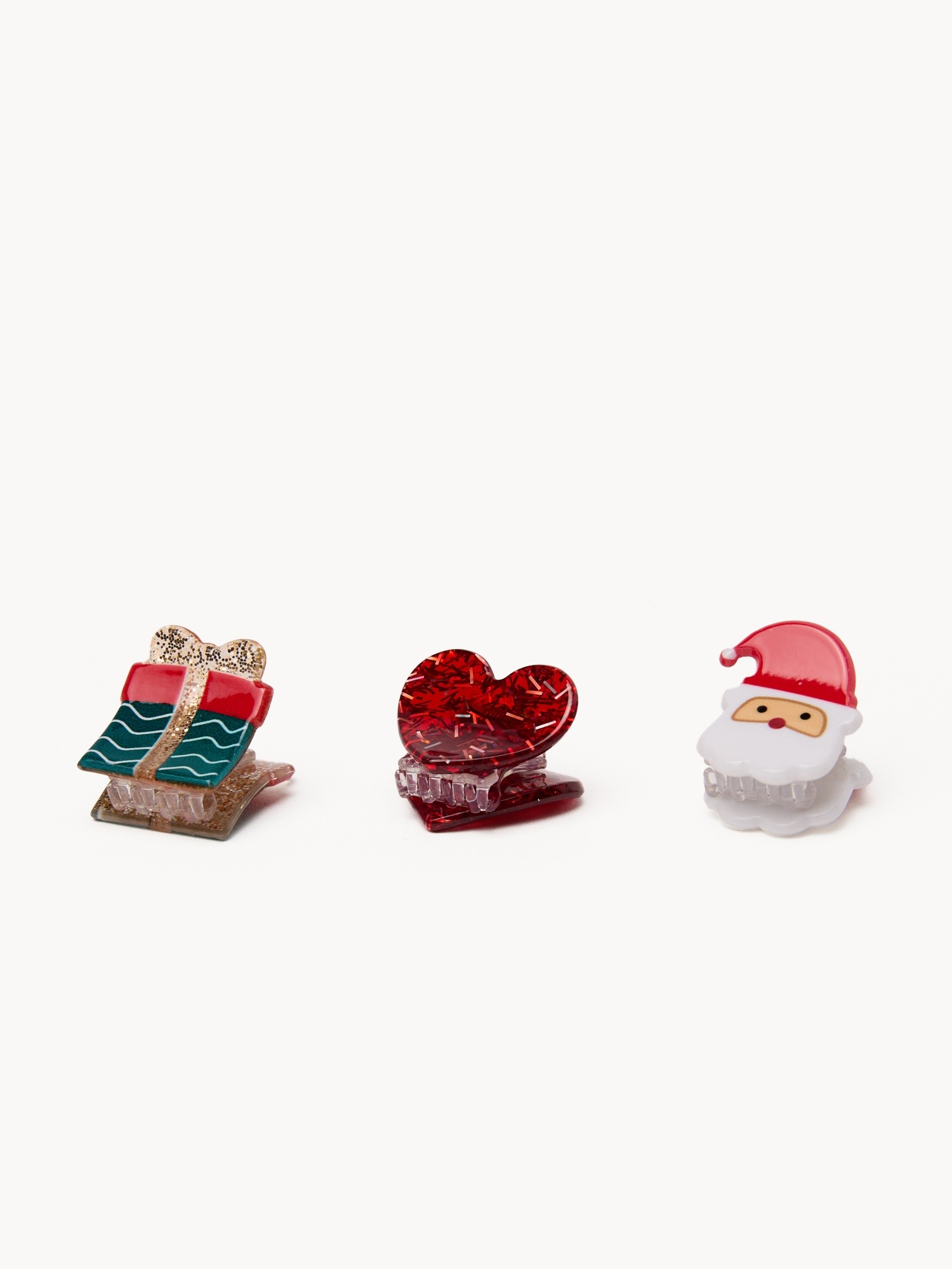 Set of 3 Christmas hair clips, Multicolor, large image number 0
