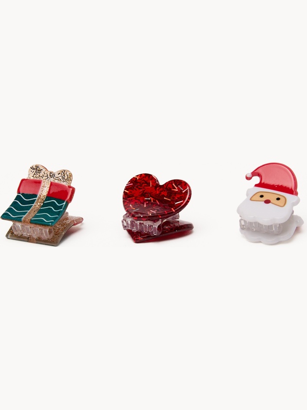 Set of 3 Christmas hair clips