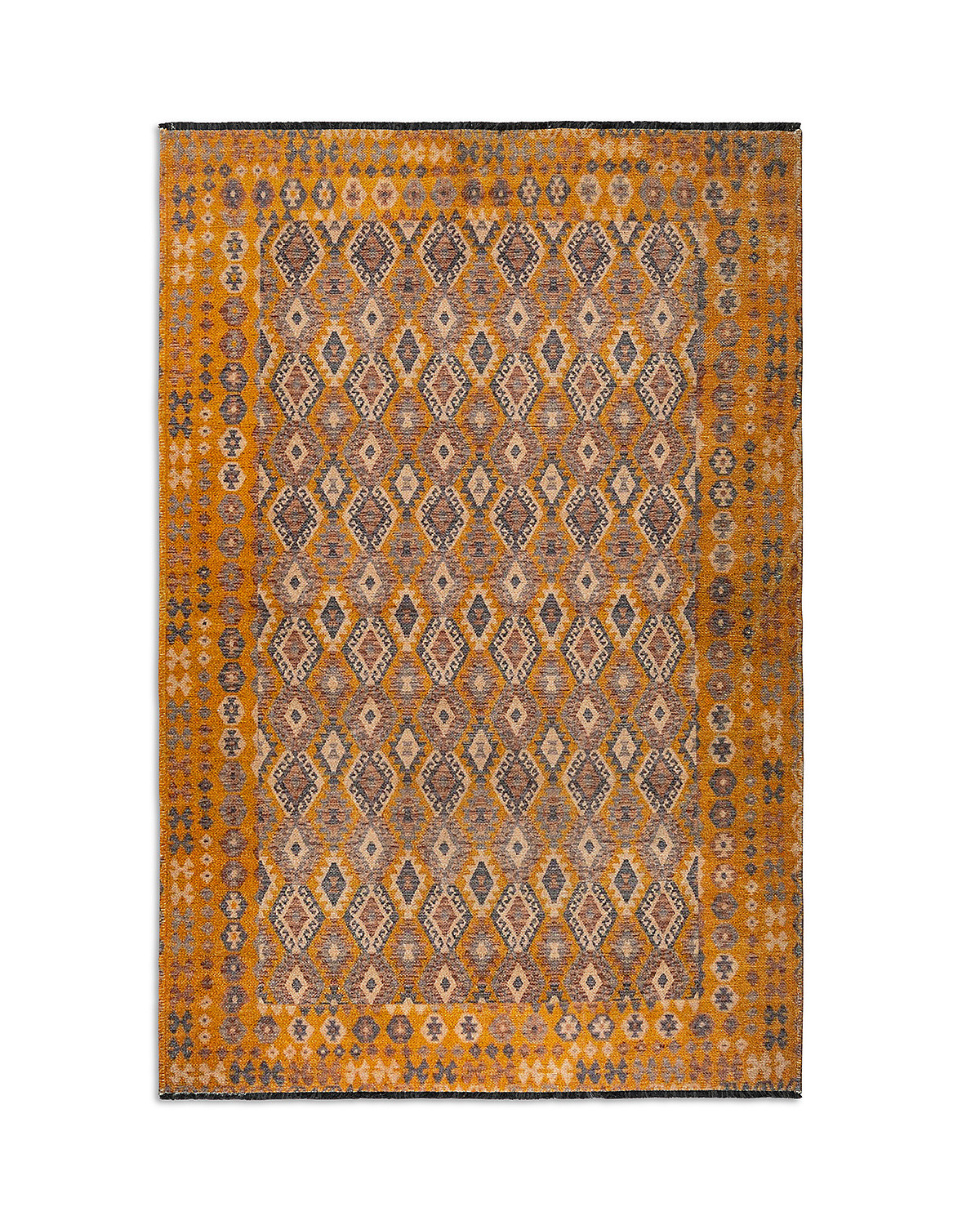 Cotton blend rug with geometric pattern, Multicolor, large image number 0