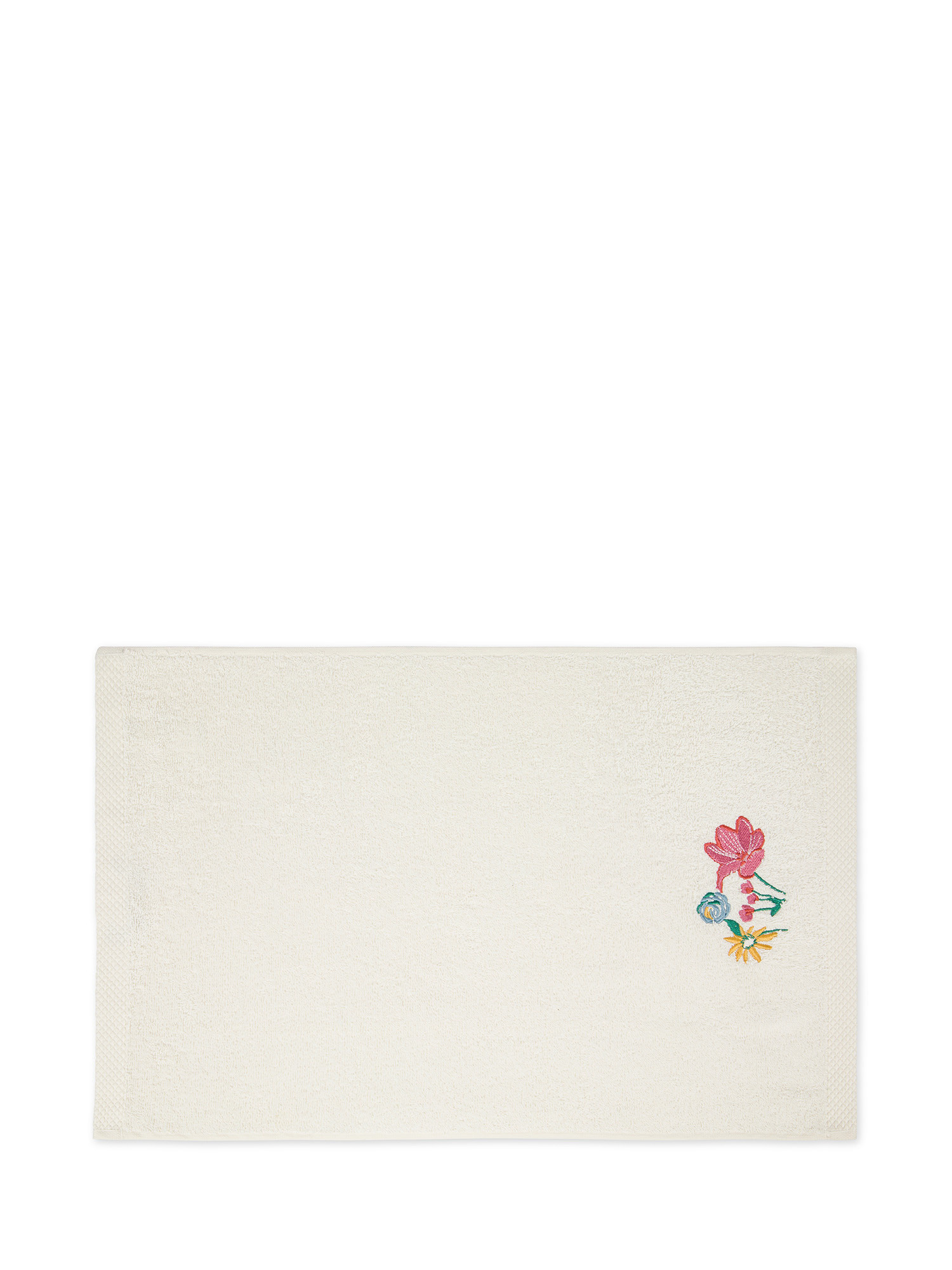 Asciugamano in spugna di cotone con ricamo floreale, Multicolor, large image number 1