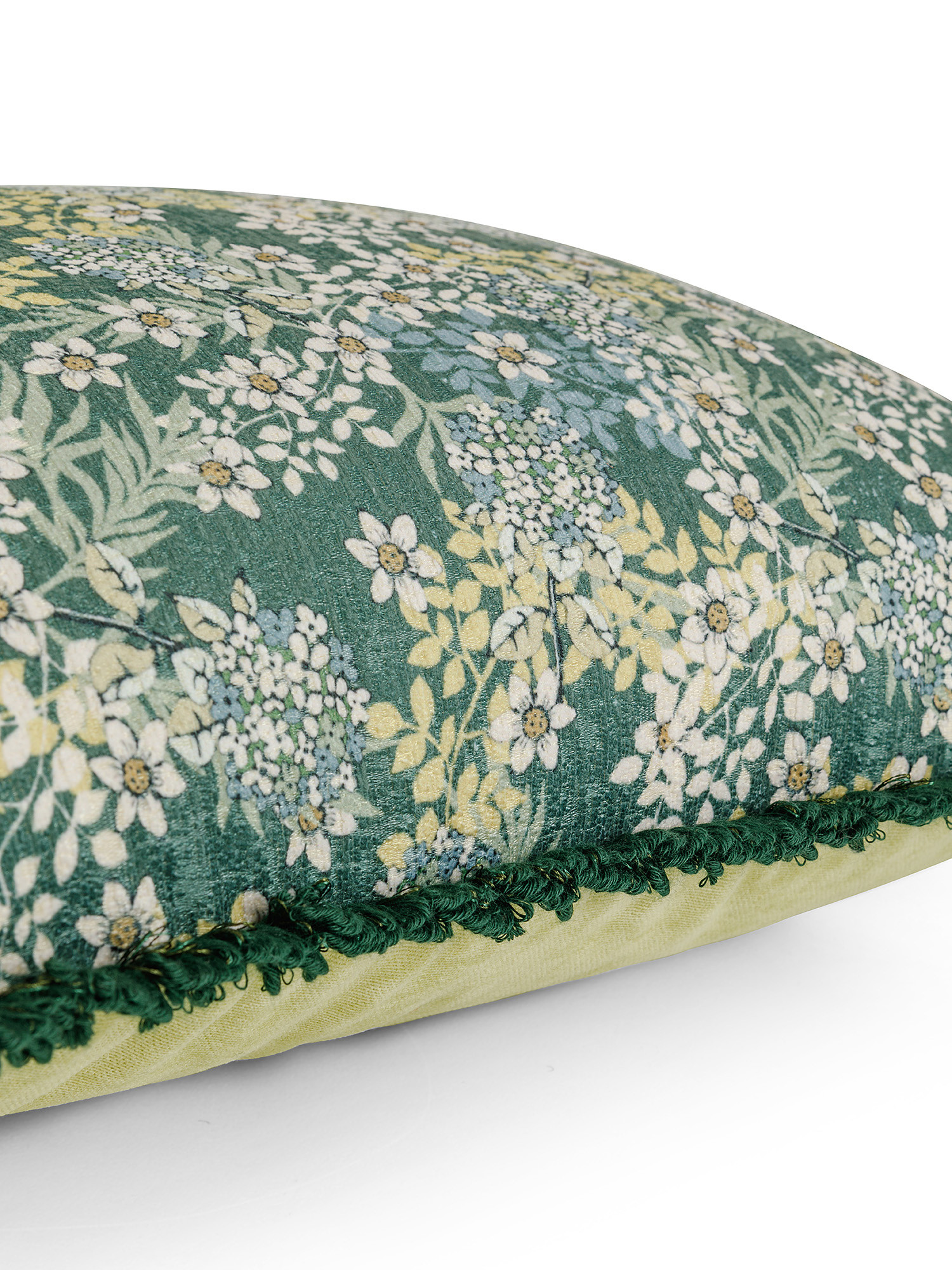 Flower print cushion 45x45cm, Green, large image number 1