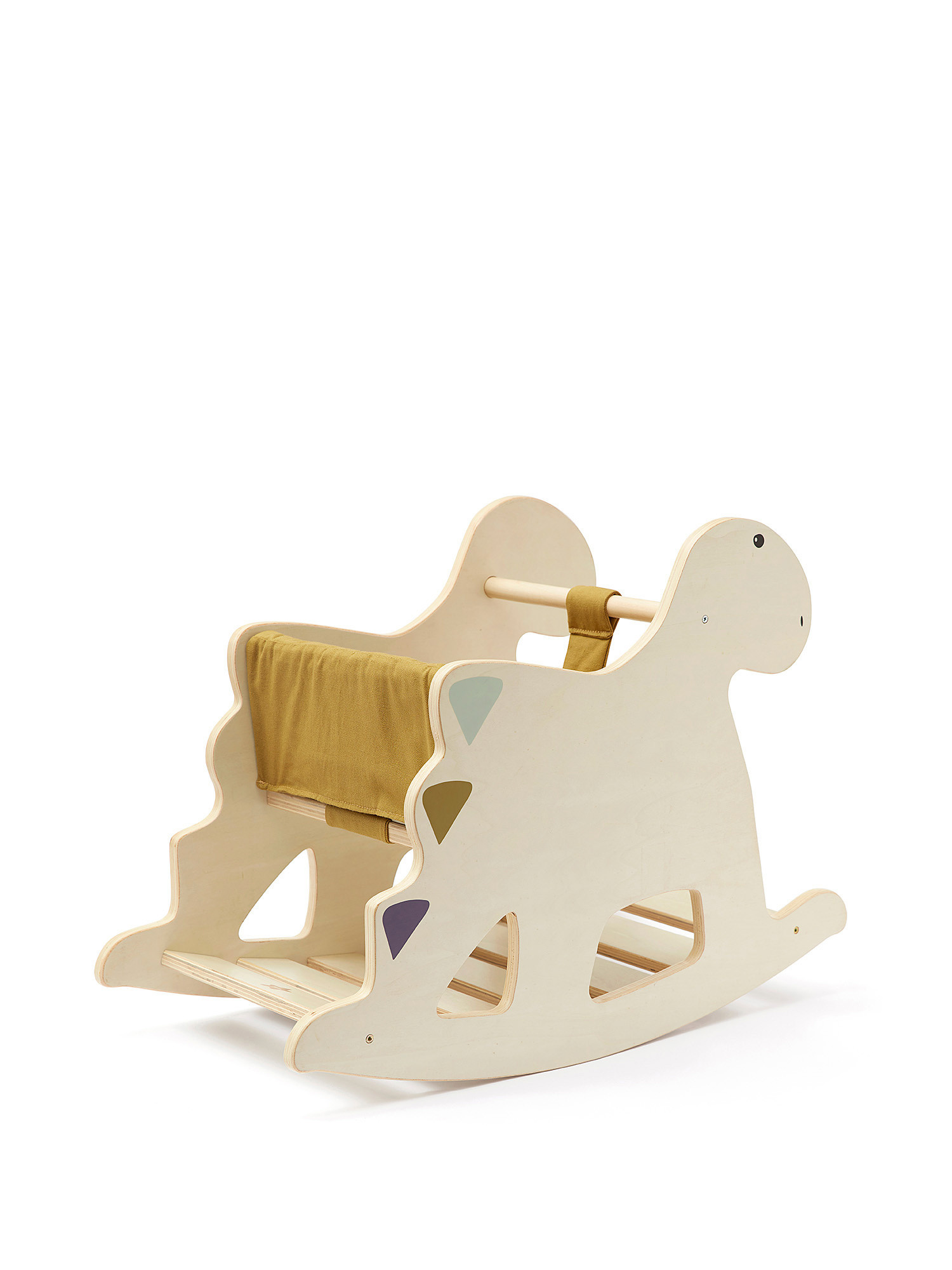 Dinosaur-shaped wooden swing seat, Cream, large image number 2