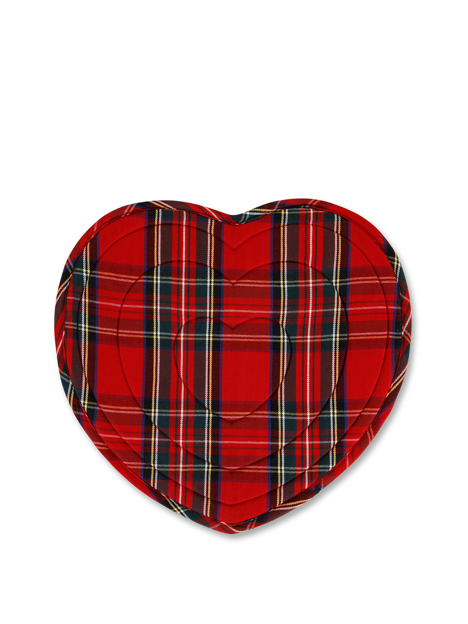 Heart-shaped cotton twill quilted placemat, Red, large image number 0
