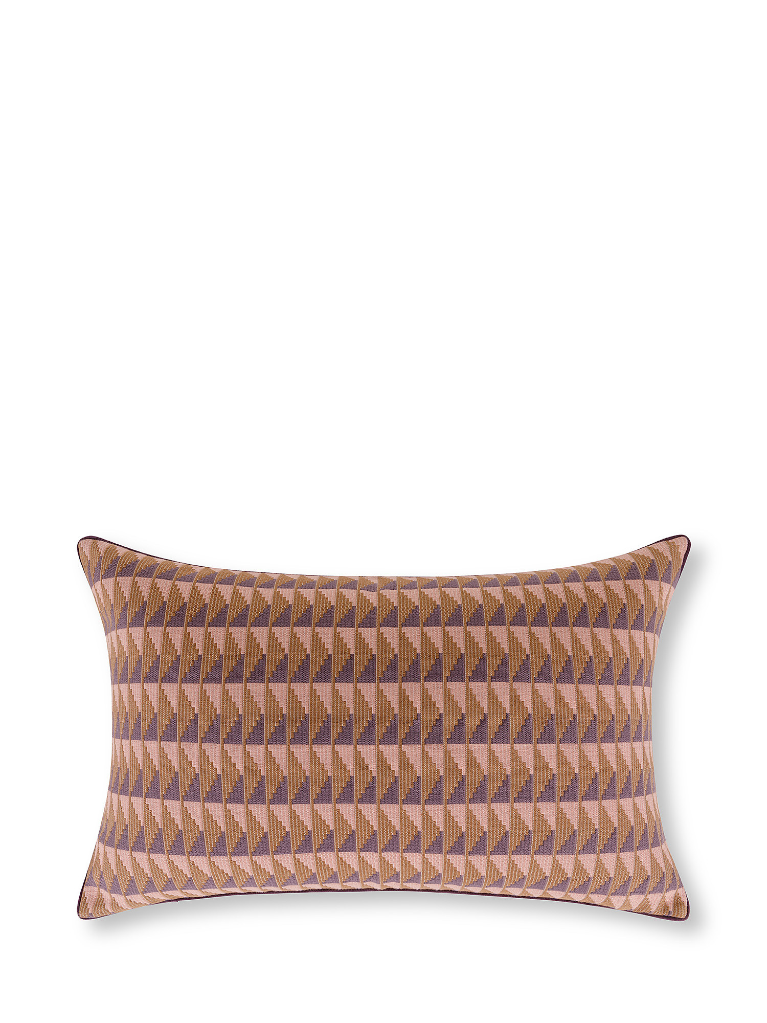Jacquard cushion with zig zag motif 35x55cm, Brown, large image number 0