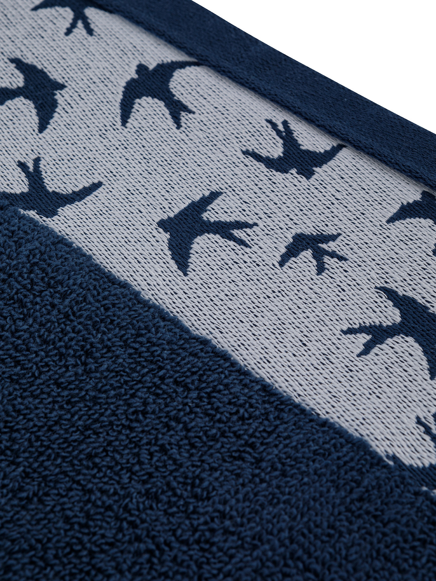 Asciugamano in spugna di puro cotone con ricamo rondini, Blu, large image number 2