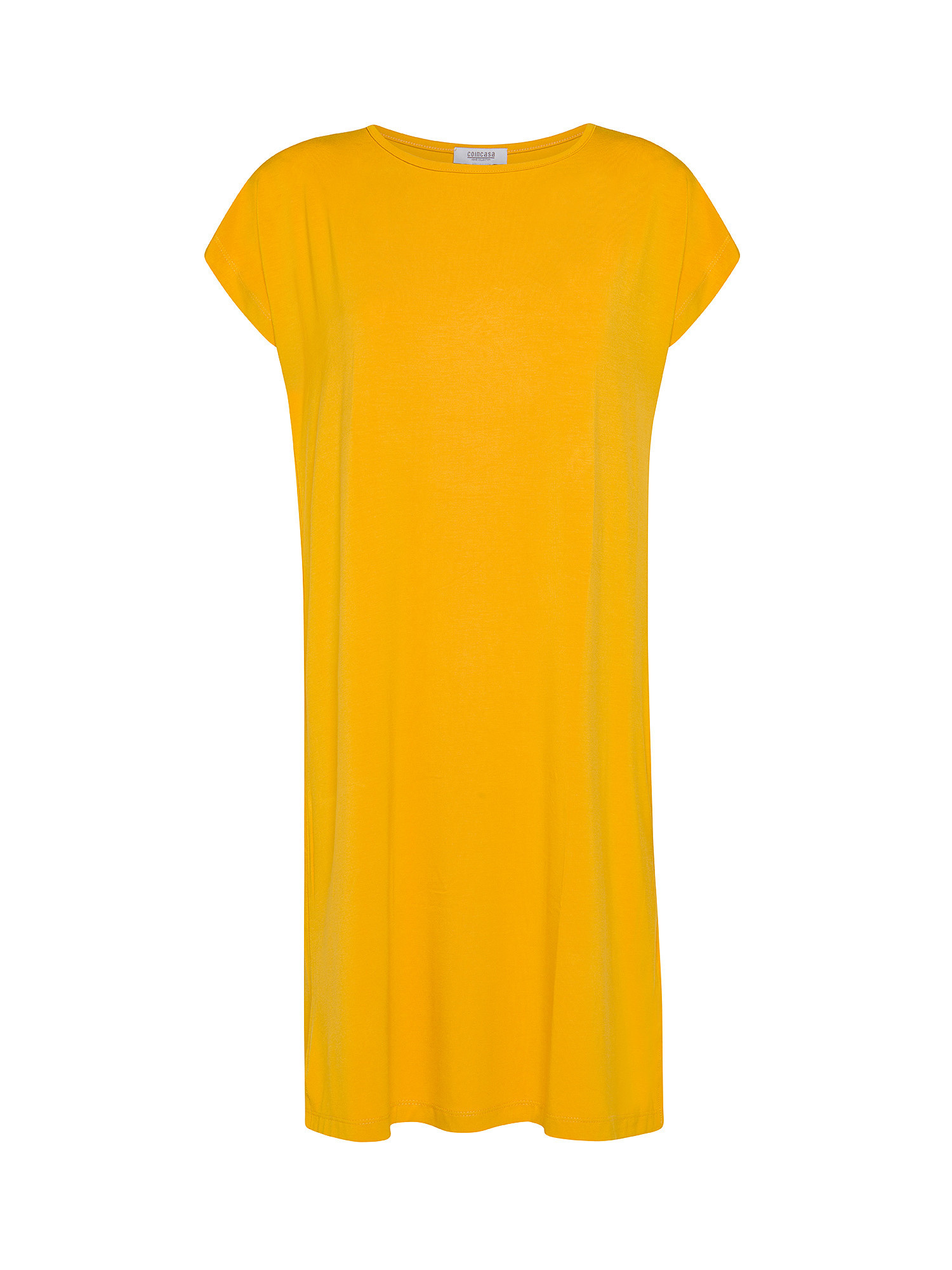 Solid color bamboo viscose dress, Ocra Yellow, large image number 0