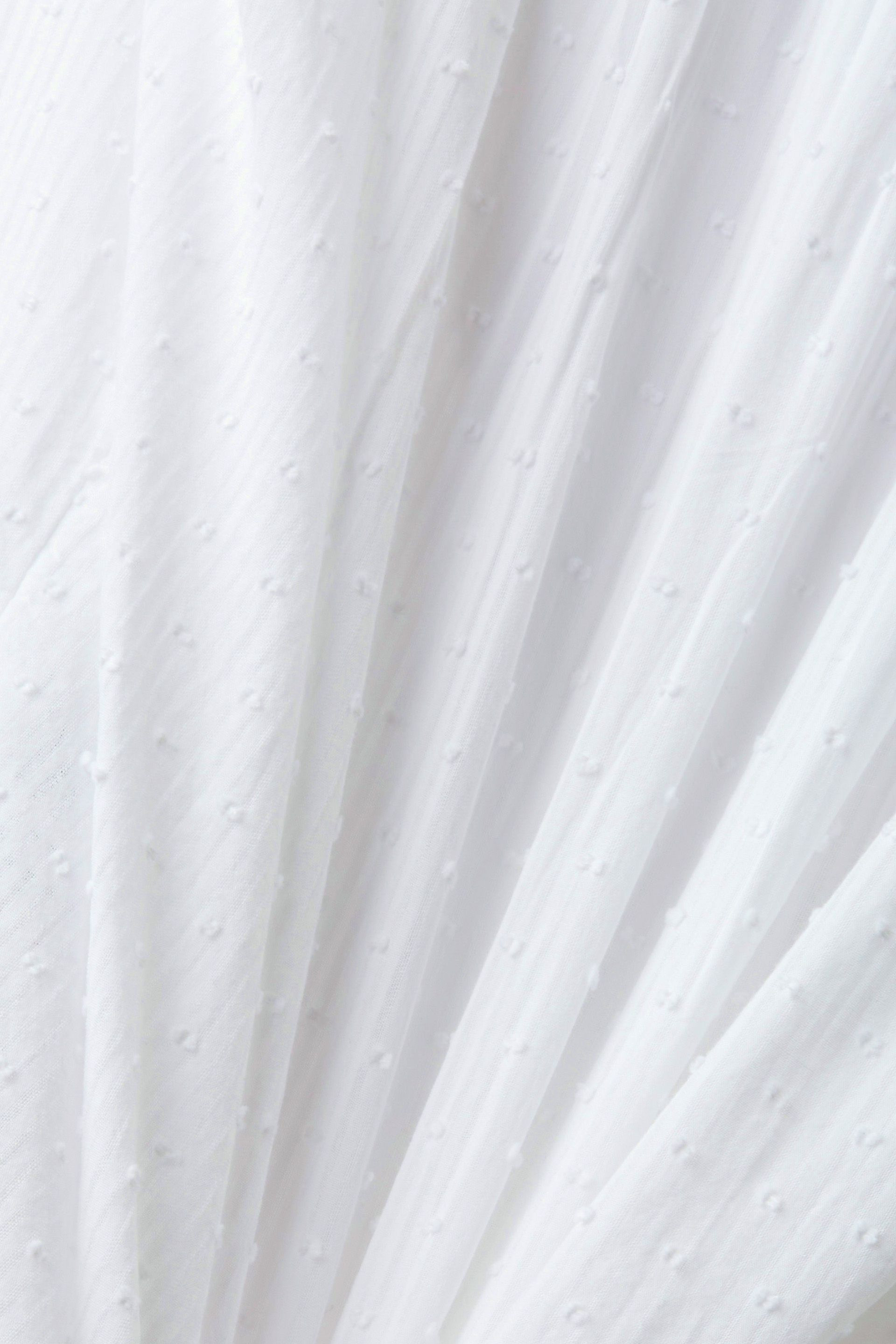 Esprit - Blusa dobby con cravattino decorativo, Bianco, large image number 1
