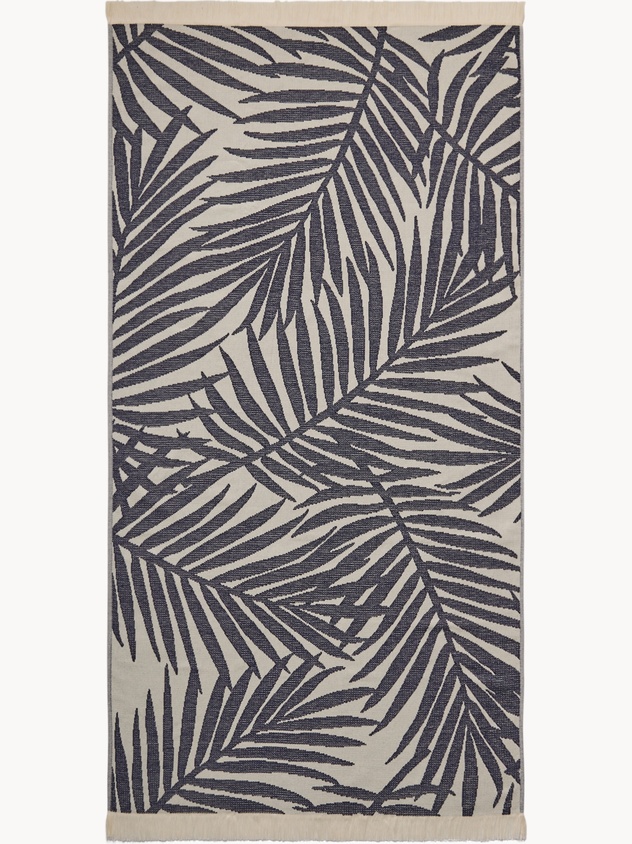 Telo mare hammam in cotone jacquard fantasia a foglie