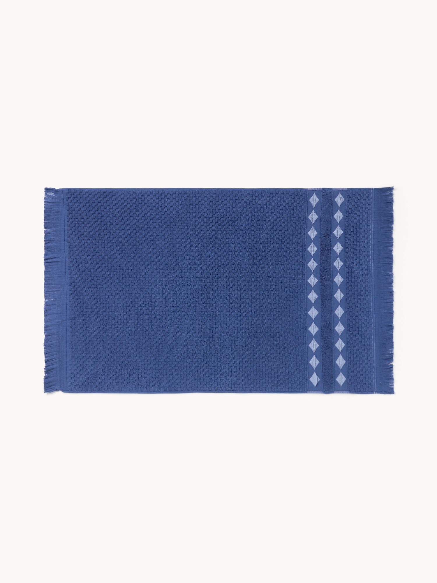 Asciugamano in spugna di cotone con fantasia rombi - Prezzo di lancio, Blu, large image number 0