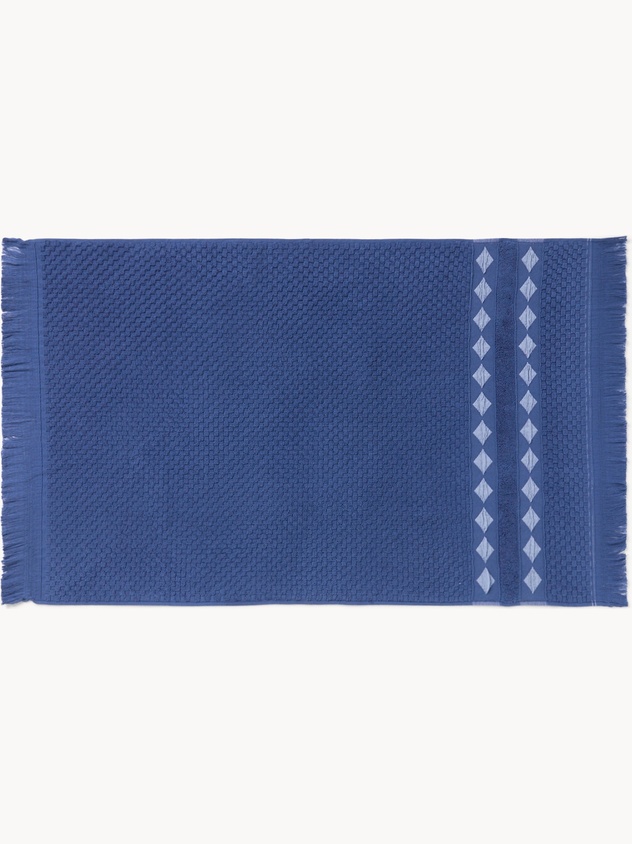 Asciugamano in spugna di cotone con fantasia rombi - Prezzo di lancio