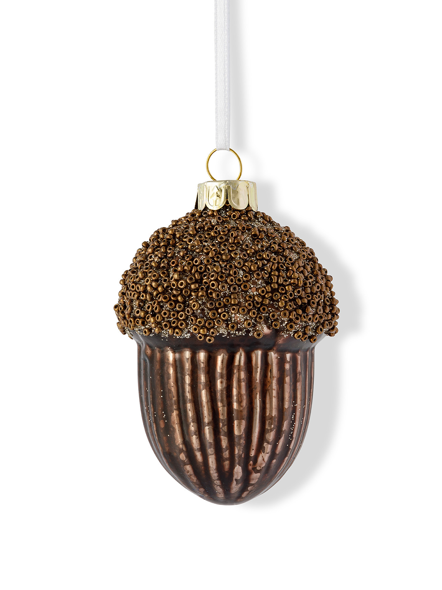 Acorn tree decoration in hand-decorated glass, Brown, large image number 1