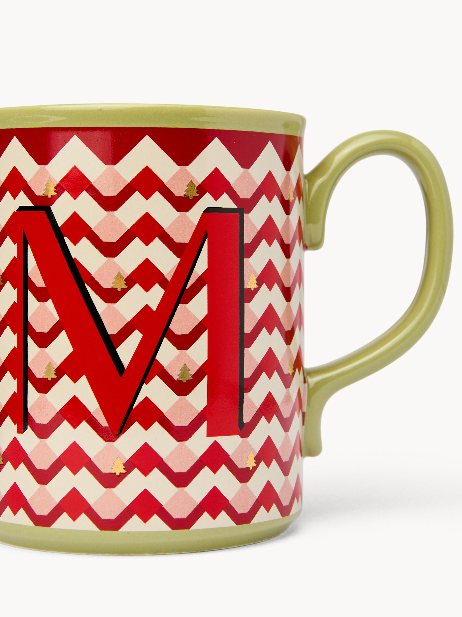 Ceramic mug letter M, Red, large image number 1