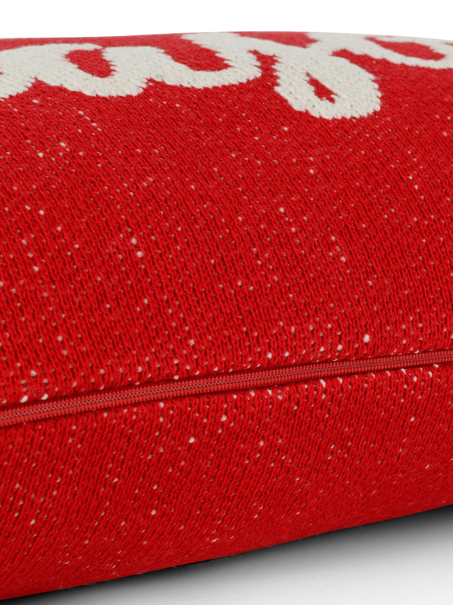 Cuscino maglia di cotone 40x60cm, Rosso, large image number 1
