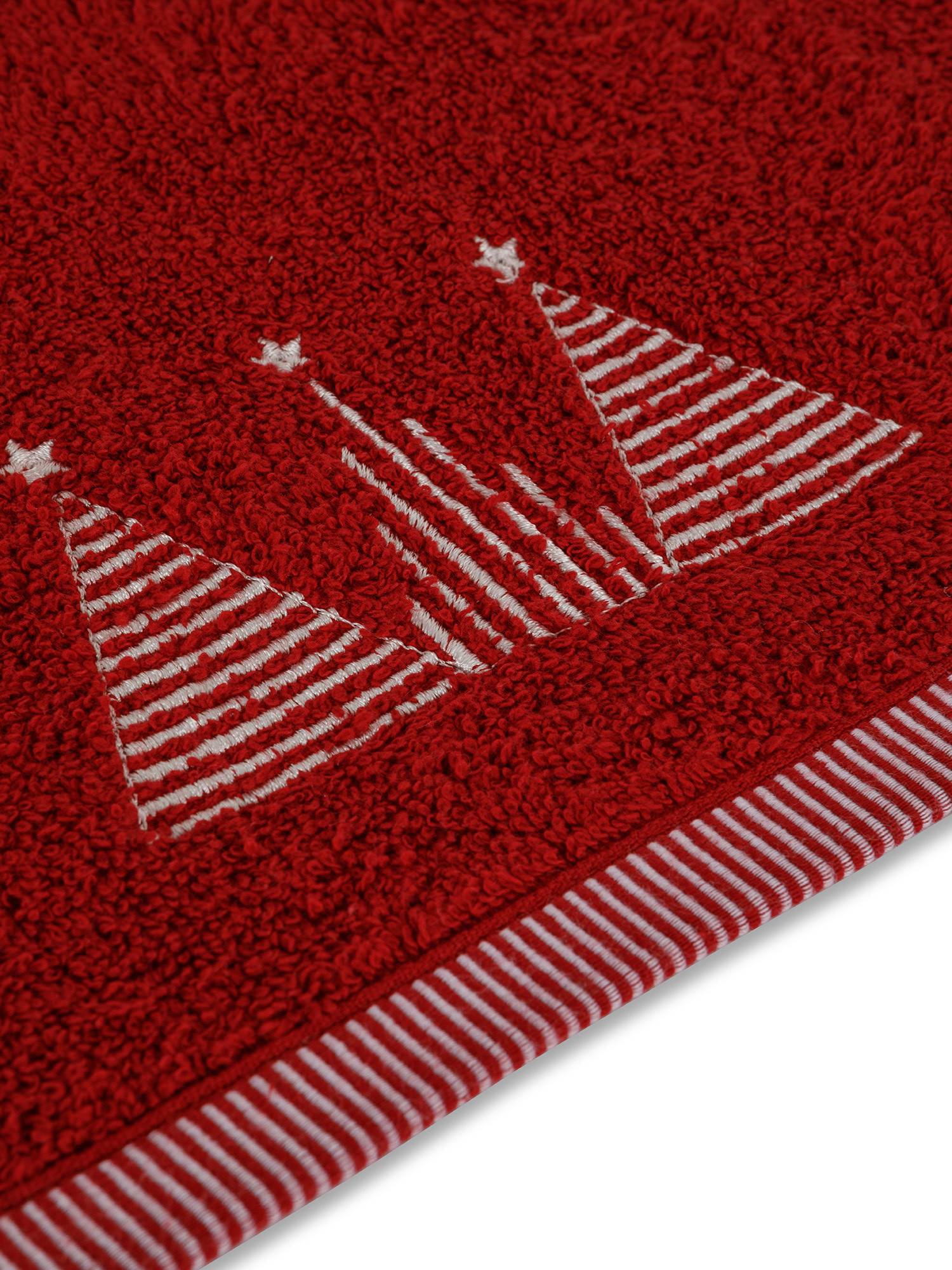 Set 2 asciugamani ricamo alberi di Natale, Rosso, large image number 3
