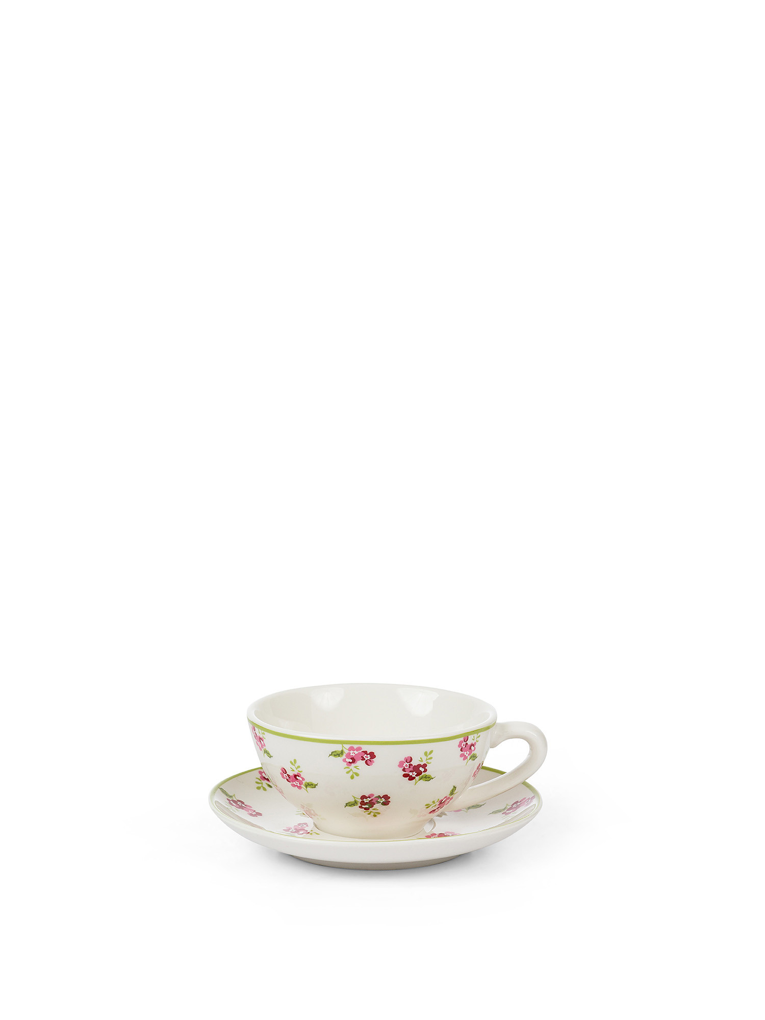 New bone china tea cup with roses, White, large image number 0