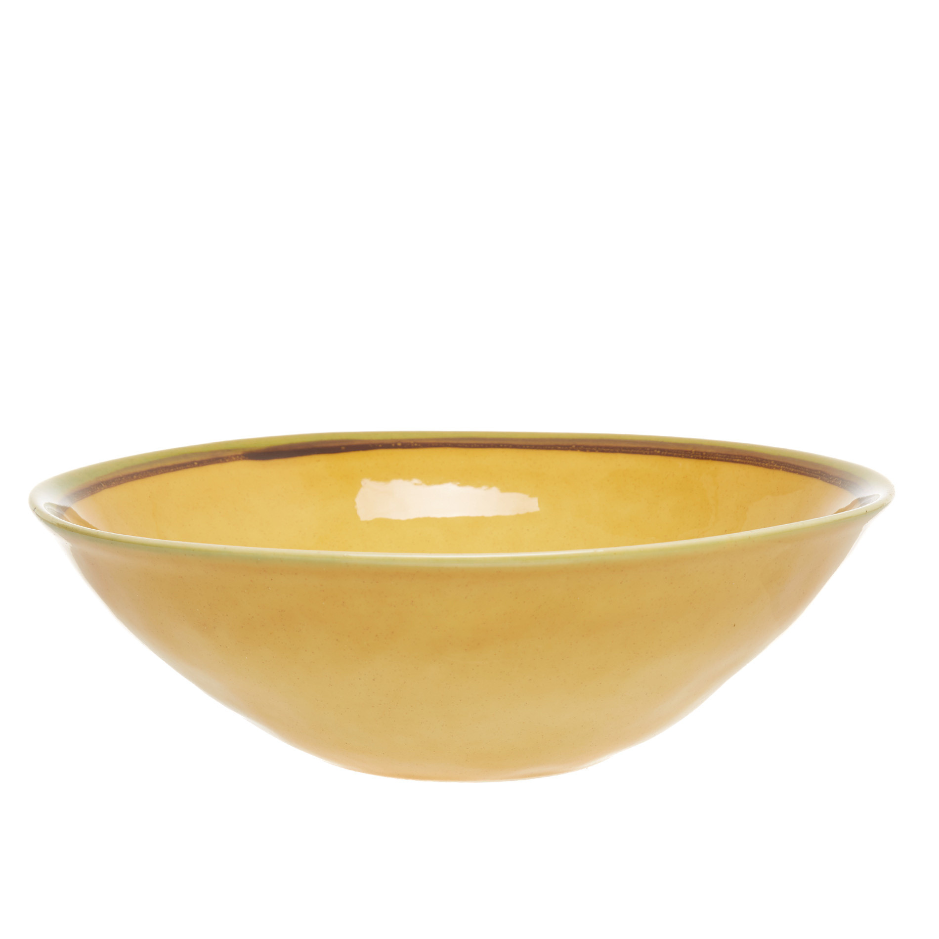 Cotton ceramic salad bowl, Dark Yellow, large image number 0