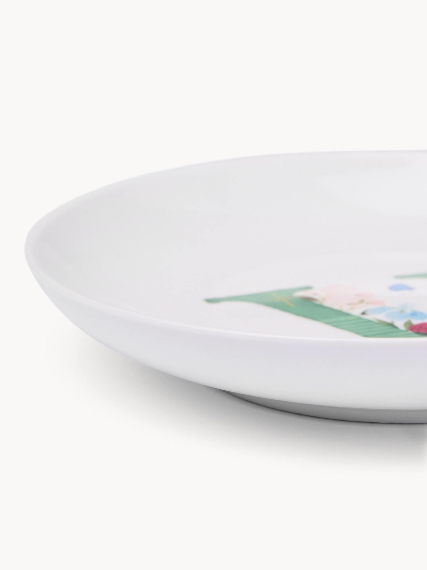 Piattino pane in new bone china lettera V, Bianco 1, large image number 1