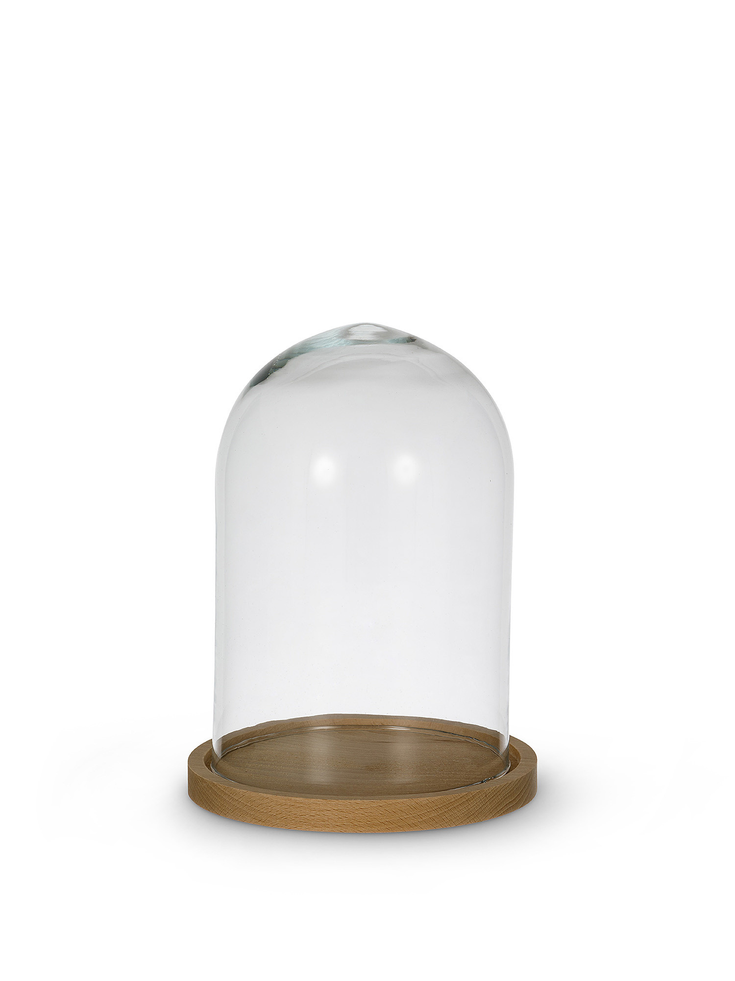 Cupola vetro base in legno 